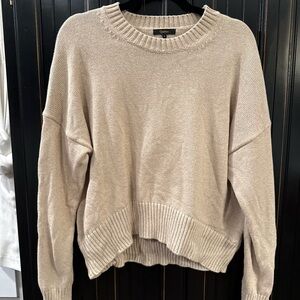 Quince women’s size small Beige Crew Neck Sweater 100% cotton